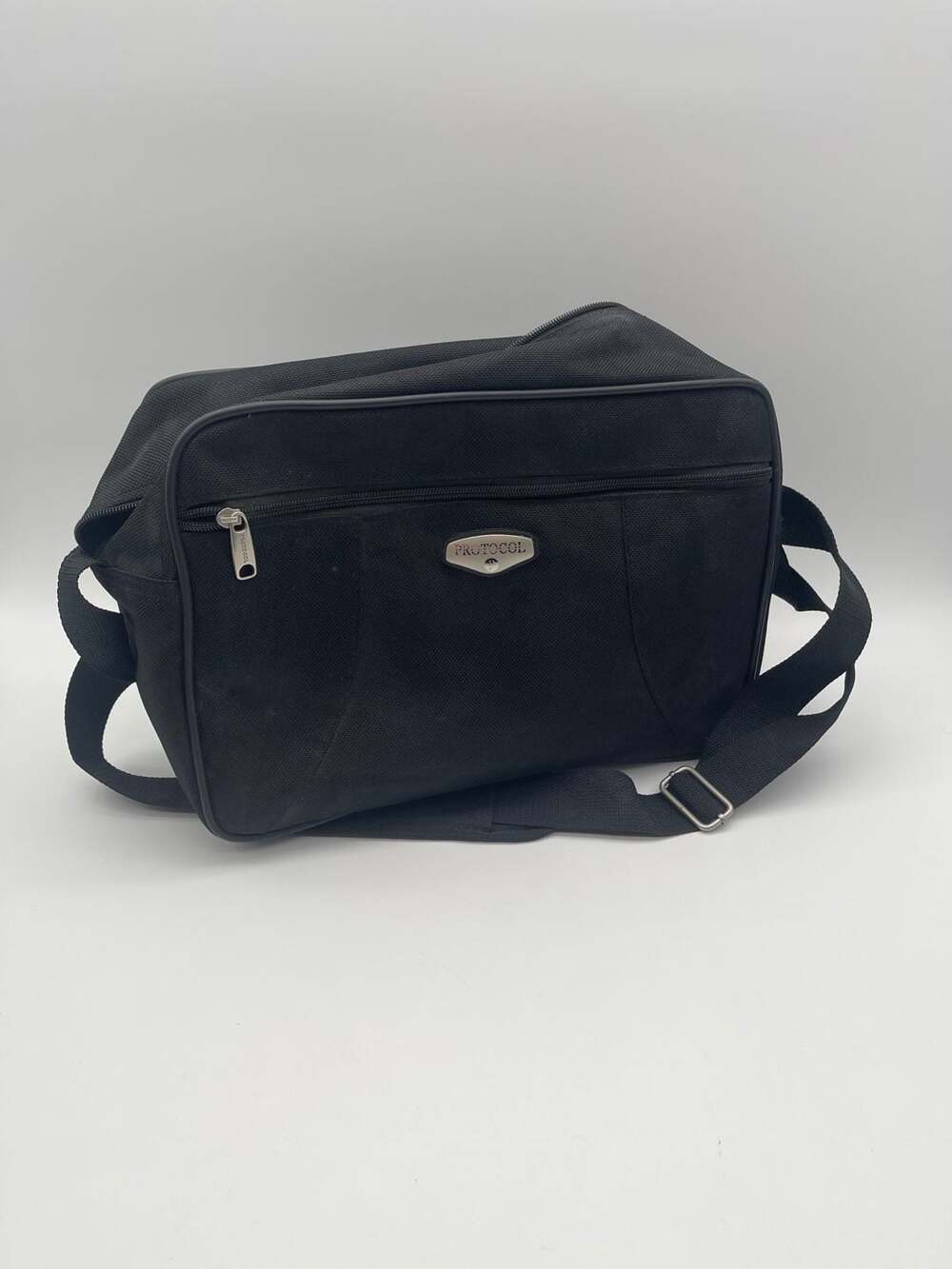Protocol Black Messenger Boarding‎ Bag Softside Carry-on Travel Shoulder Bag